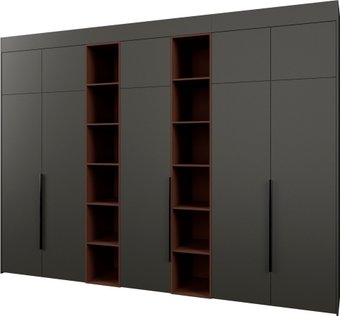 Шкаф распашной Рэйгрупп Рэй S262-В17-1-WKL В17-1 (дуб веллингтон/кобальт/античная латунь)