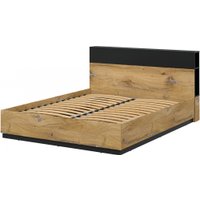 Кровать Интерлиния Quartz QZ-К160 (дуб нокс/черный)