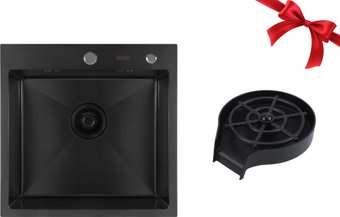 Кухонная мойка ARFEKA Eco AR 500*500 Black PVD Nano Decor+ринзер