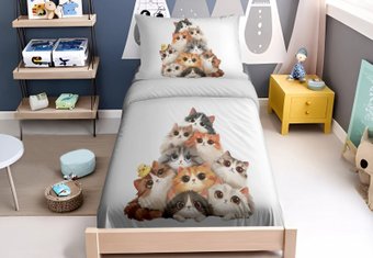 1.5-спальный комплект постельного белья ЧПТУП "АЛетто" Котики и Ко