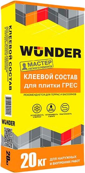 

Клей для плитки Wunder грес (20 кг)