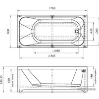 Ванна Radomir Прованс 170х80 1-01-0-0-1-192