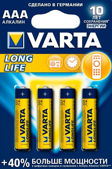 

Батарейка Varta Long Life AAA 4 шт.