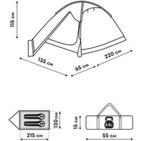 Треккинговая палатка RSP Outdoors Hill 2 (зеленый)