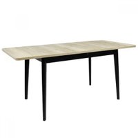 Кухонный стол Виста Сиена-ПУ 78x120/167 (дуб натуральный/матовый черный)