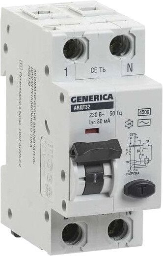 

Выключатель автоматический Generica АВДТ 32 С20 MAD25-5-020-C-30