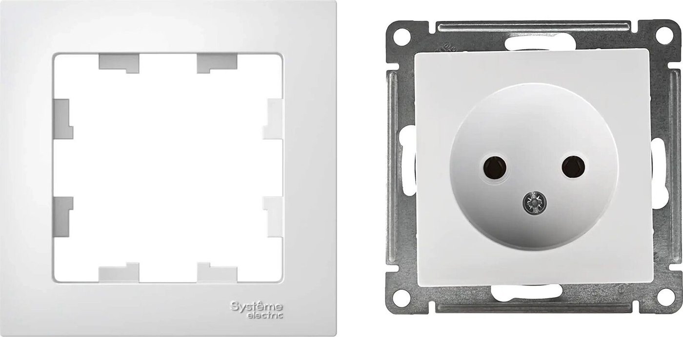 Розетка Systeme Electric AtlasDesign ATN000141 + ATN000101 (белый/белый)