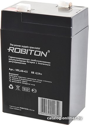 Аккумулятор для ИБП Robiton VRLA6-4.5 (6В/4.5 Ач)