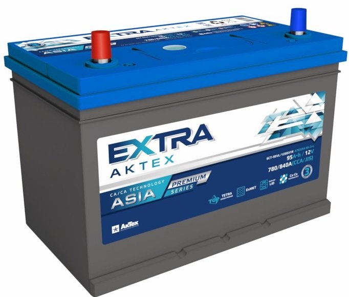 

Автомобильный аккумулятор АкТех Extra Premium Asia L+ (95 А·ч)