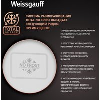 Холодильник Weissgauff WRK 2000 Total NoFrost Inverter Inox в Пинске