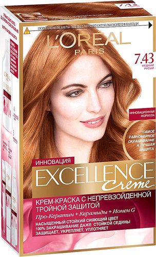 L'Oreal Excellence 7.43 Медный русый