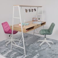 Стол AksHome Vector (светлый дуб/белый металл)