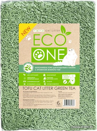 Наполнитель для туалета Eco One Тофу с ароматом зеленого чая 6 л