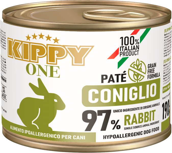 

Консервированный корм для собак Kippy One Monoprotein Hyppoallergenic для всех пород Кролик 200 г