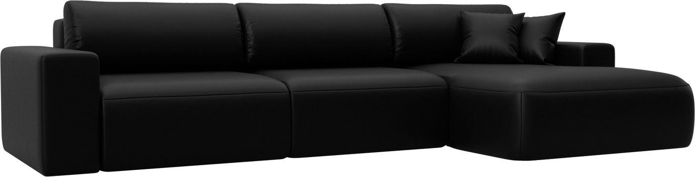 

Угловой диван Лига диванов Лига-036 НПБ Классик Лонг правый 127792 (экокожа Grifon 18 черный)