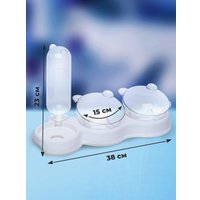 Двойная миска Classmark Модернизированная для кошки 38x15x23 (белый)