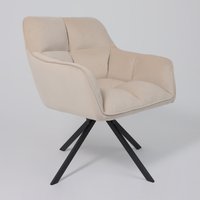 Интерьерное кресло AksHome Virginia (кремовый велюр HCJ-3/черный)