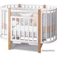 Классическая детская кроватка MLK Элен 2 (белый/бук)