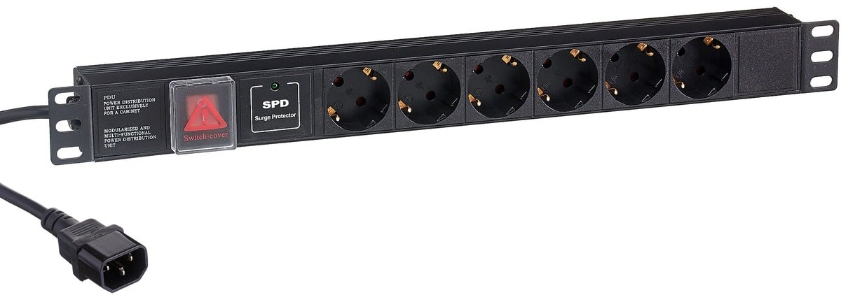

Блок розеток ExeGate ServerPro PDU-19H609 Al-6S-C14-2CU-SPD1