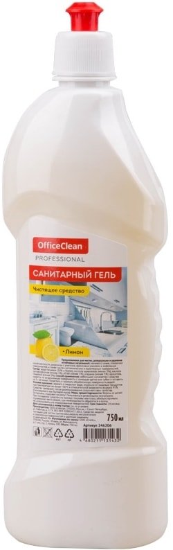 

Средство для кафеля OfficeClean Professional Санитарный гель. Лимон 750 мл