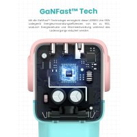 Сетевое зарядное Ugreen Nexode RG 65W CD361 (голубой/розовый) + брендированный брелок Ugreen