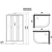 Душевая кабина Niagara Promo P90/80/26L/MT 90x80x215