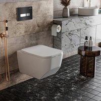 Унитаз подвесной Roxen Boro One Rimless 6 в 1 StounFix Dual Fresh 649644 (чёрное стекло)