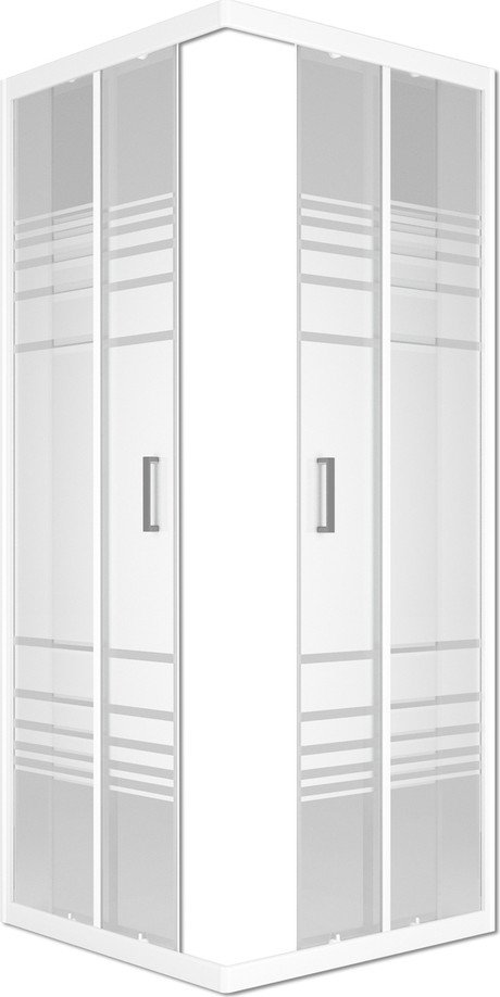 Душевой уголок Метакам City Trend White 90x90x185 556637 (текстурированное стекло, без поддона)