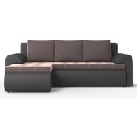 Угловой диван Stolline Ванкувер 08 левый (экокожа черная/велюр коричневый)