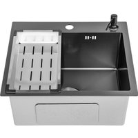 Кухонная мойка Saniteco 5045 Nano (с сифоном, дозатором и коландером) в Борисове