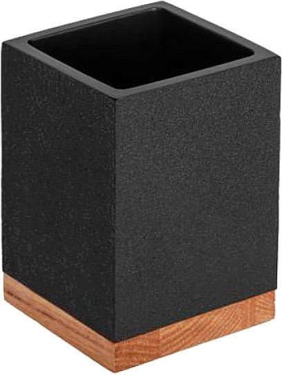 

Стакан для зубной щетки и пасты Perfecto Linea Wood Bliss 35-720102 (черный)