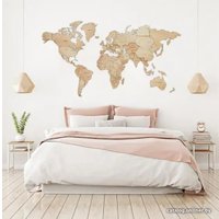 Пазл Woodary Карта мира L 3145 (3 уровня, natural)