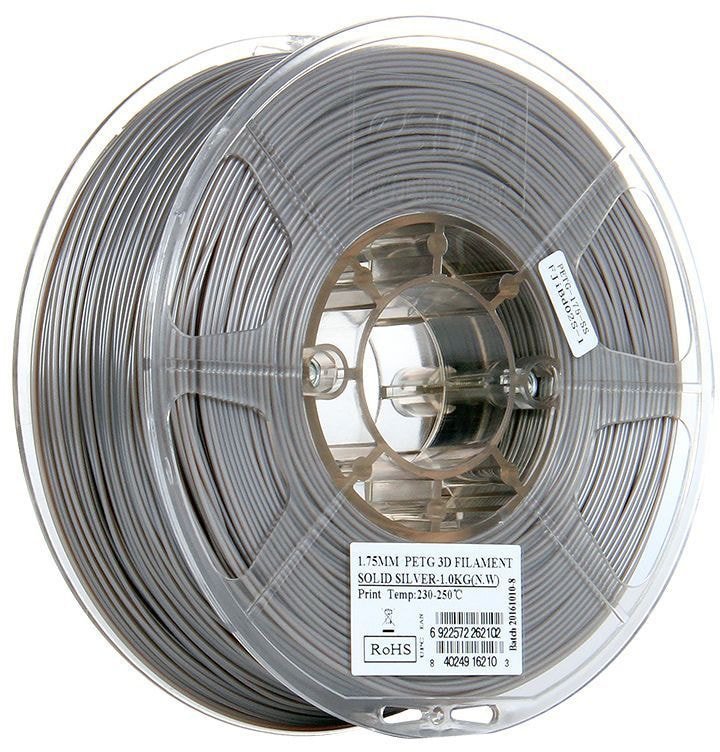 

Пластик eSUN PET-G 1.75 мм 1000 г (серебристый непрозрачный)