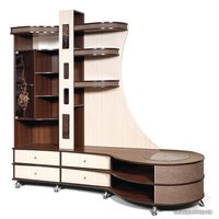 Стенка КМК Мебель С тумбой П 0365.1 правый (орех шоколад-дуб светлый) в Бобруйске