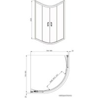 Душевой уголок Adema Glass Line-80 (прозрачное стекло)