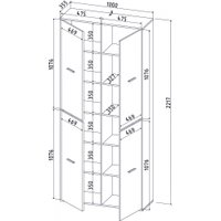 Шкаф распашной Интерлиния Skill-20 (4) (белый/белый)