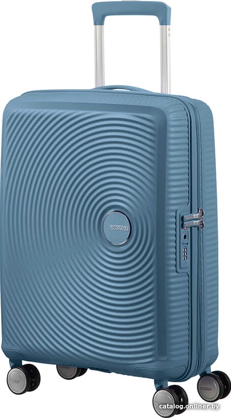 Чемодан-спиннер American Tourister SoundBox Stone Blue 55 см