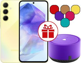 Смартфон Samsung Galaxy A55 SM-A556E 8GB/128GB + Яндекс Станция Лайт (желтый)