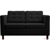 Диван Brioli Дилли клетка Д двухместный (рогожка, J22 графит/темные ножки)