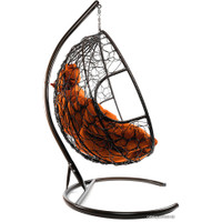 Подвесное кресло M-Group Для двоих 11450207 (коричневый ротанг/оранжевая подушка)