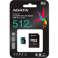 Карта памяти ADATA Premier Pro AUSDX512GUI3V30SA2-RA1 microSDXC 512GB (с адаптером)