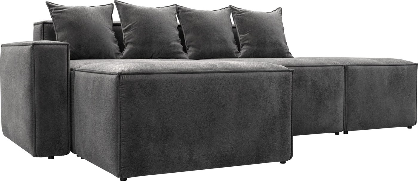 

Угловой диван Лига диванов Лига-063 угол левый 129795L (велюр Tower 10 серый)