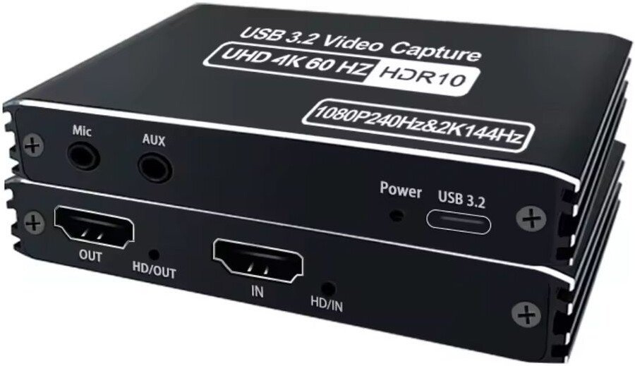 Конвертер USBTOP USB3.2 HDMI запись до 4K 60Гц / 2K 144Гц / 1080p 240Гц 559409 (черный)