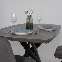 Кухонный стол Мамадома Leonel-130 раздвижной 130-165х85 (дымчатая керамика/черный) в Гомеле