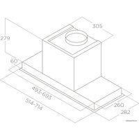 Кухонная вытяжка Elica Hidden 2.0 @ BLGL/A/60 PRF0164361