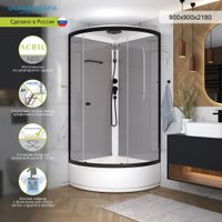Душевая кабина Domani-Spa Simple 99 Mid 90x90 DS01Sm99MGrCl00.Gt-V1.2-Black