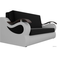 Диван Лига диванов Меркурий 120 106339 (микровельвет/экокожа, черный/белый)