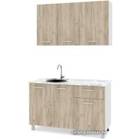 Готовая кухня Modern Ника Н13 (белый/серый дуб) в Солигорске