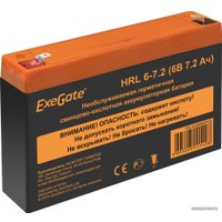 Аккумулятор для ИБП ExeGate HRL 6-7.2 (6В, 7.2 А·ч)