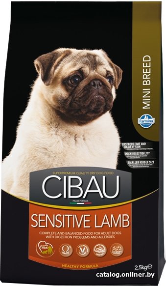 Сухой корм для собак Cibau Sensitive Lamb Mini (Ягненок, для взрослых собак с чувствительным пищеварением и аллергией) 2.5 кг